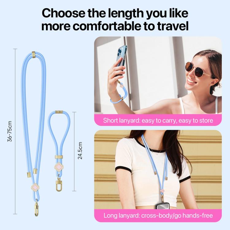 Cordón Ajustable para Teléfono Dux Ducis Garden Begonia Función Corto (Azul Cielo)