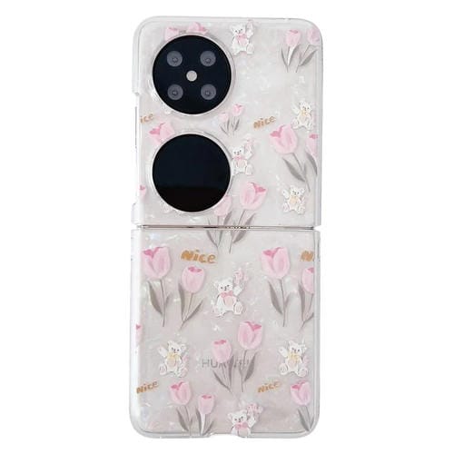 Funda Protectora para Huawei Pocket 2 con Textura y Diseño de Flores (Tulipán)