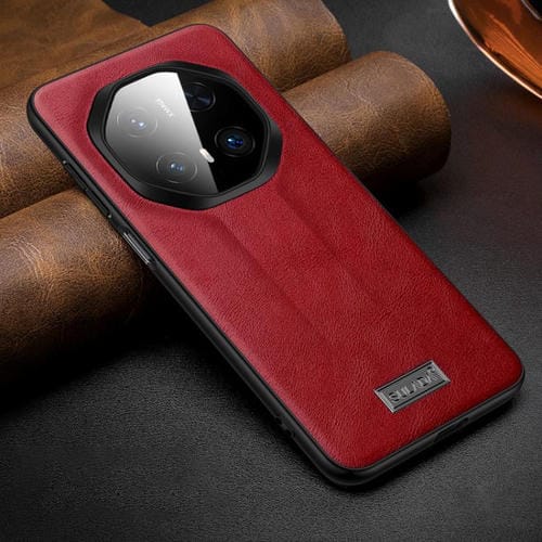 Funda de Cuero Híbrido Sulada para Huawei Mate 70 Rs Ultimate a Prueba de Golpes (Rojo)