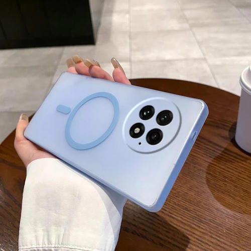 Funda para Teléfono OnePlus 13 con Protección Contra Frío y Hielo y Magsafe (Azul Transparente)