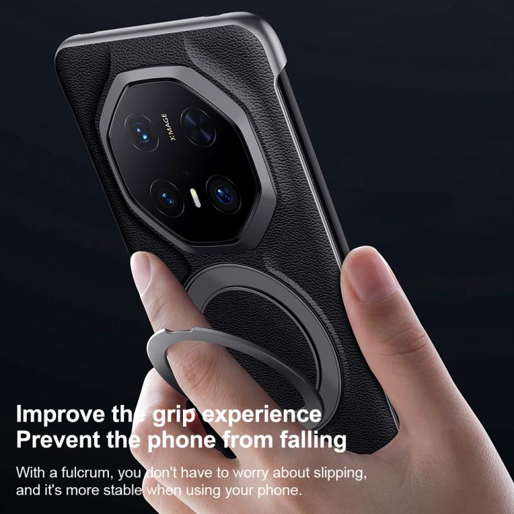 Funda para Teléfono Huawei Mate 70 Rs Ultimate con Soporte Magnético Magsafe de Cuero Sulada (Marrón)