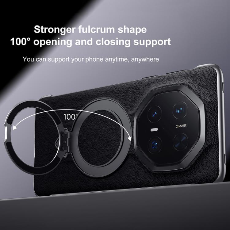 Funda para Teléfono Huawei Mate 70 Rs Ultimate con Soporte Magnético Magsafe de Cuero Sulada (Marrón)