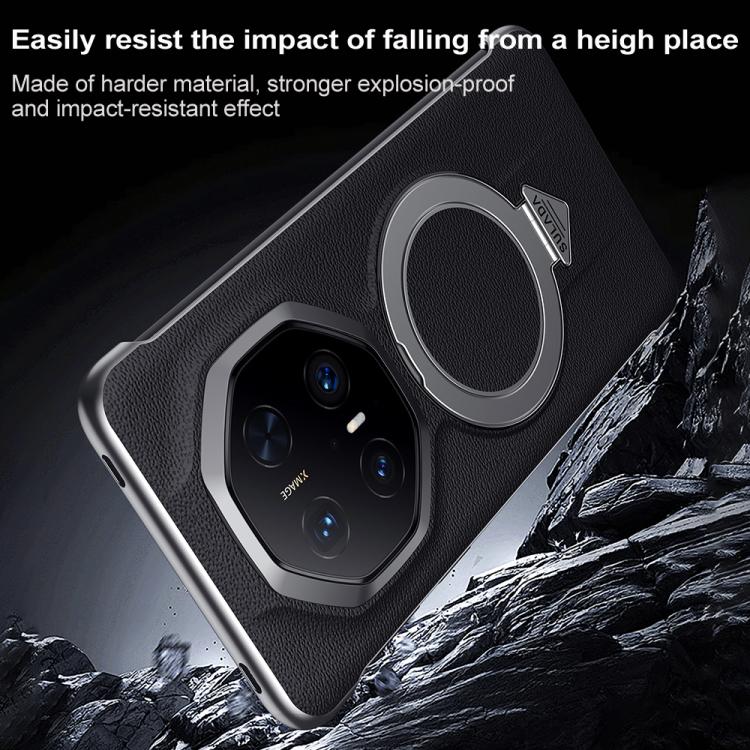Funda para Teléfono Huawei Mate 70 Rs Ultimate con Soporte Magnético Magsafe de Cuero Sulada (Marrón)