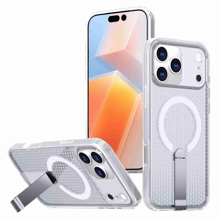 Funda con soporte MagSafe y refrigeración Honeycomb para iPhone 17 Pro Max (transparente esmerilado)