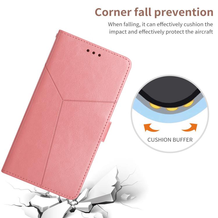 Funda de Cuero con Tapa y Patrón en Forma de Y para Infinix Hot 50 5G (Rosa)