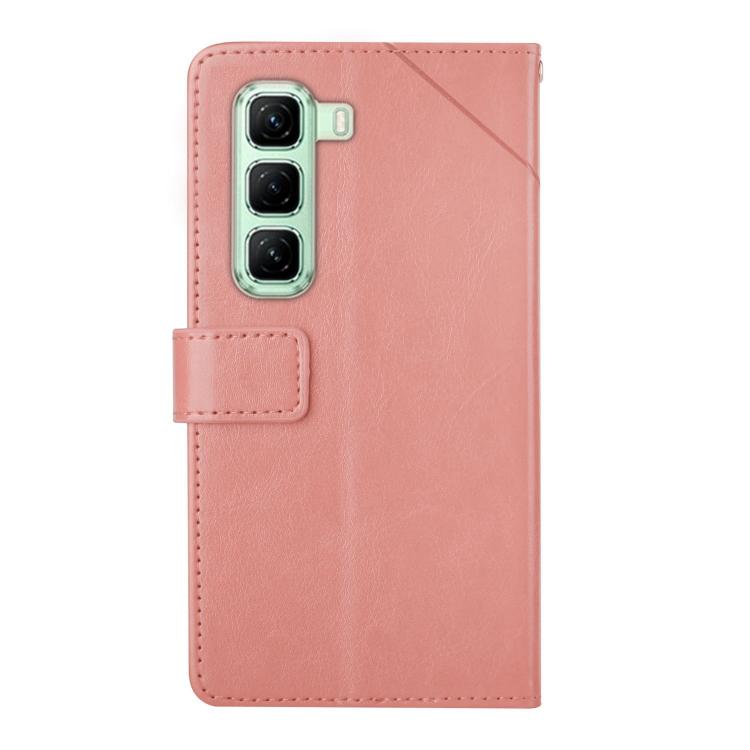 Funda de Cuero con Tapa y Patrón en Forma de Y para Infinix Hot 50 Pro 4G (Rosa)