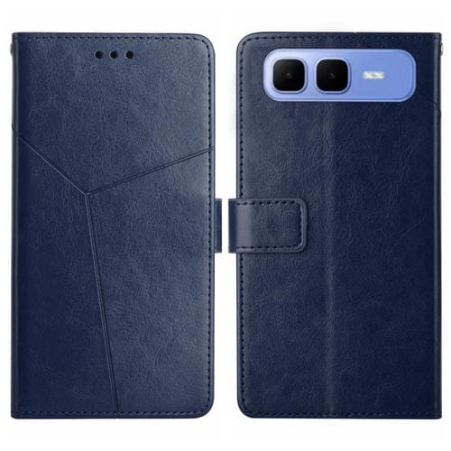 Funda de cuero con tapa y diseño en forma de Y para Infinix Smart 10 Plus 4G (azul)