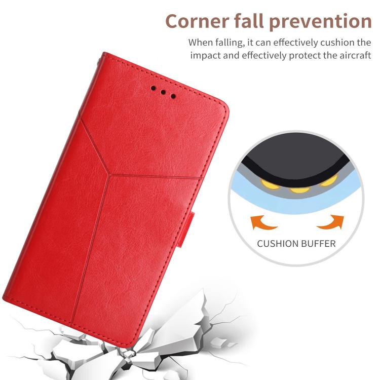 Funda Cuero con Tapa Patrón Y para Tecno Spark 30C 5G (Rojo)