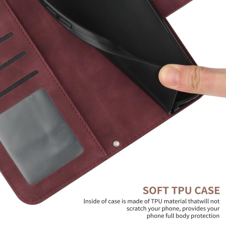 Funda de Cuero con Tapa y Cordón para Infinix Hot 50 Pro+ 4G Diseño Girasol (Rojo Vino)