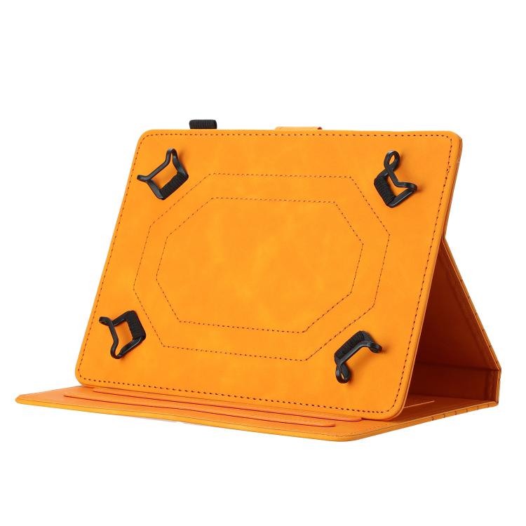 Funda para Tableta Inteligente de Cuero con Relieve de Panal 7 Pulgadas (Amarilla)