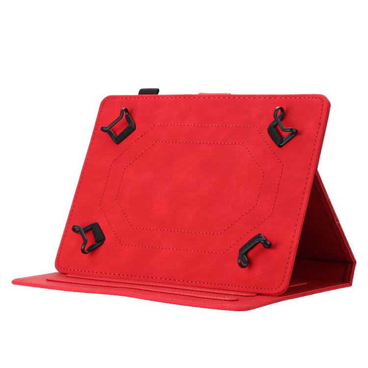 Funda para Tableta Inteligente de Cuero con Relieve de Panal 7 Pulgadas (Roja)