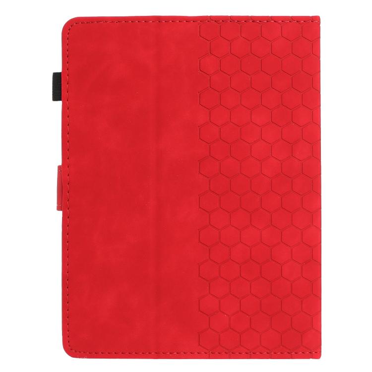 Funda para Tableta Inteligente de Cuero con Relieve de Panal de 8 Pulgadas (Roja)