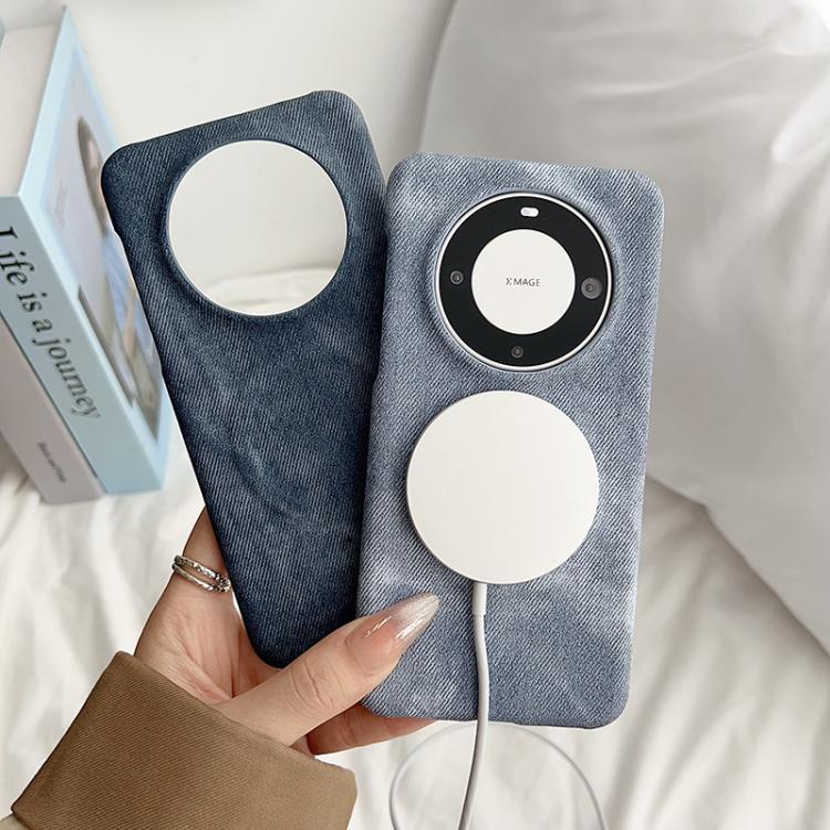 Funda de Teléfono Huawei Mate 60 Pro con Cierre Magnético Magsafe Policarbonato y PU (Azul Oscuro)