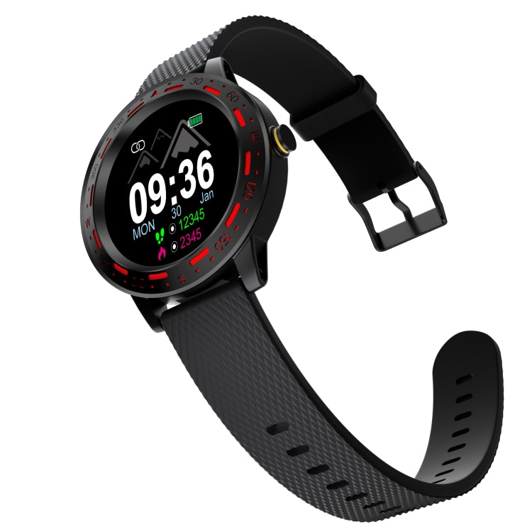 Reloj Inteligente S18 1.3 Pulgadas TFT Pantalla IP67 Monitor Sueño Frecuencia Cardíaca Presión Arterial (Negro Rojo)