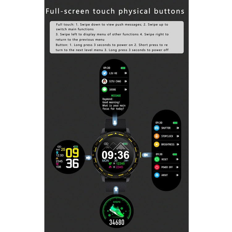 Reloj Inteligente S18 1.3 Pulgadas TFT Pantalla IP67 Monitor Sueño Frecuencia Cardíaca Presión Arterial (Gris Plateado)
