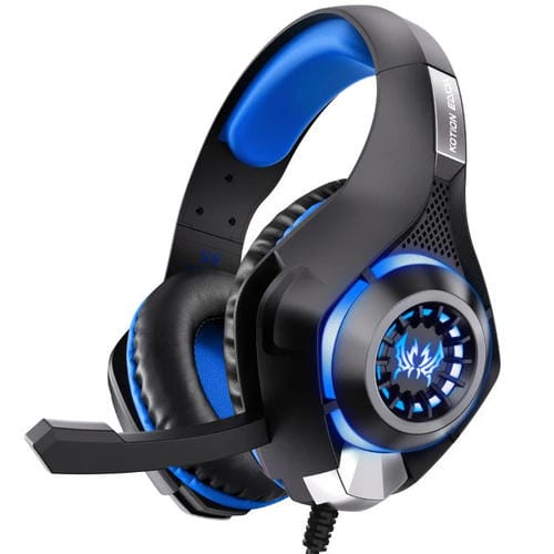 Auriculares para Juegos Kotion Each GS400 con Micrófono Omnidireccional y Cable de 1,9 m (Negro y Azul)