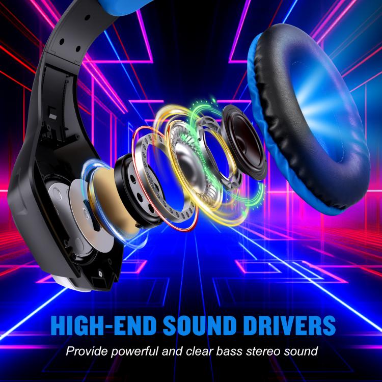 Auriculares para Juegos Kotion Each GS400 con Micrófono Omnidireccional y Cable de 1,9 m (Negro y Azul)