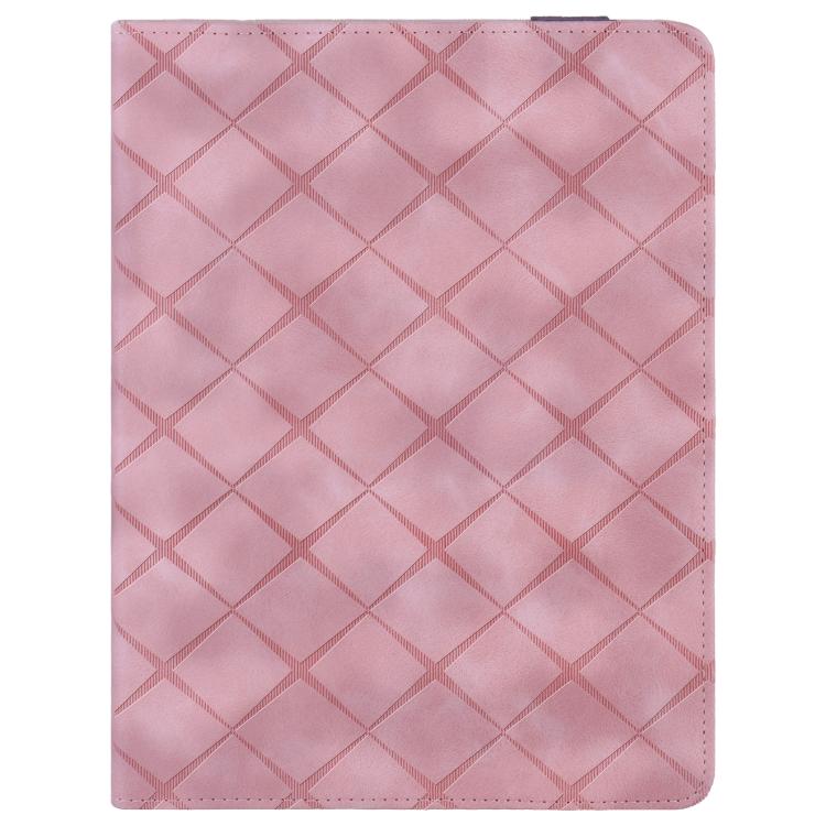 Funda de cuero con relieve de rombos para Xiaomi Redmi Pad 2 (rosa)