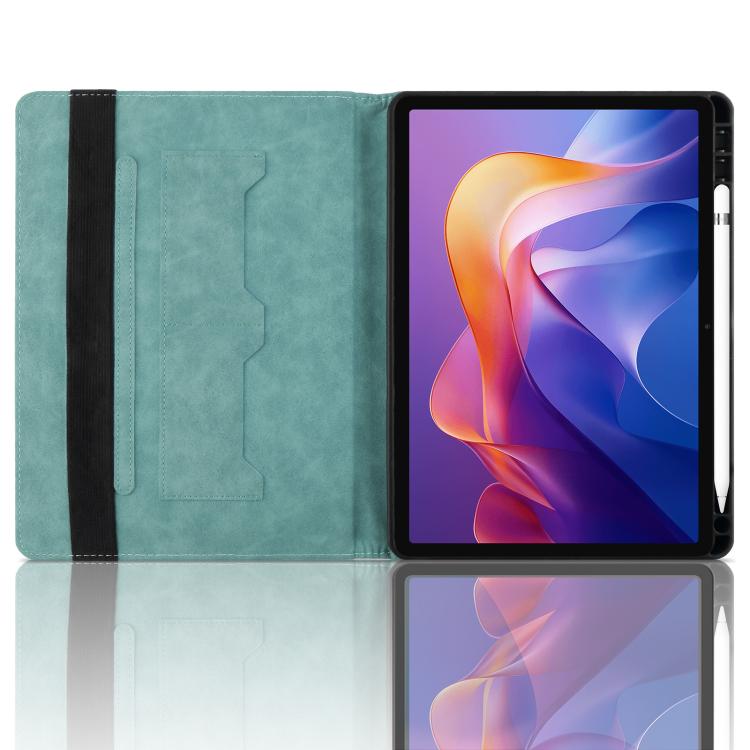 Funda de cuero con relieve de rombos para Xiaomi Redmi Pad 2 (verde)