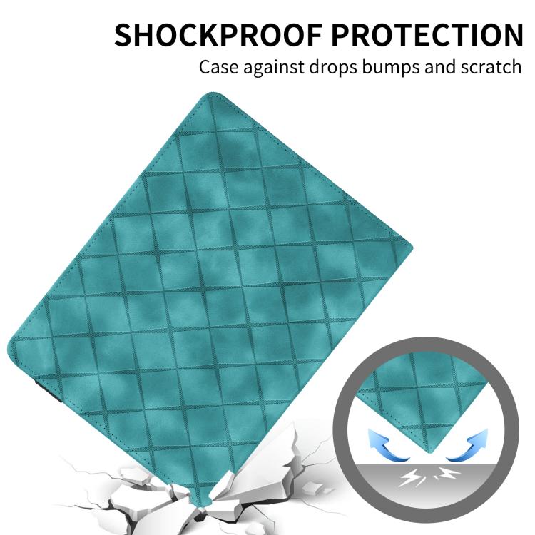 Funda de cuero con relieve de rombos para Xiaomi Redmi Pad 2 (verde)