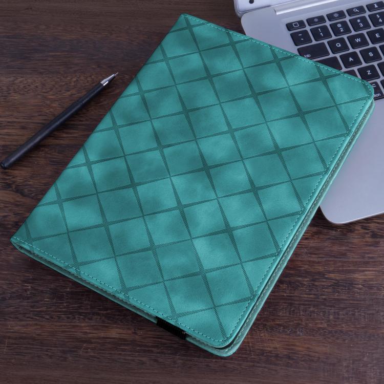 Funda de cuero con relieve de rombos para Xiaomi Redmi Pad 2 (verde)