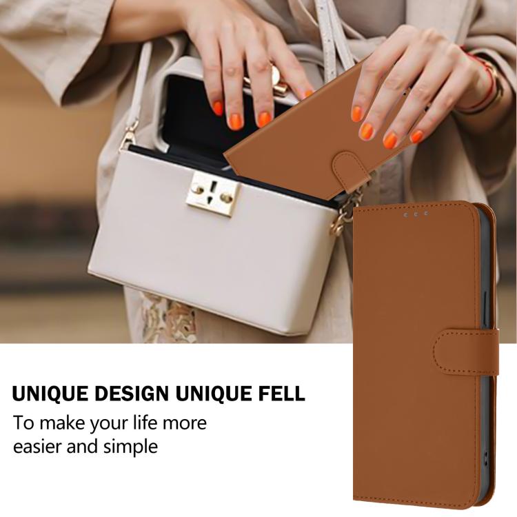 Funda de cuero con textura de piel y cordón para Samsung Galaxy M56 5G (marrón)