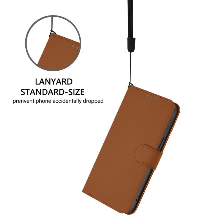Funda de cuero con textura de piel y cordón para Samsung Galaxy M56 5G (marrón)