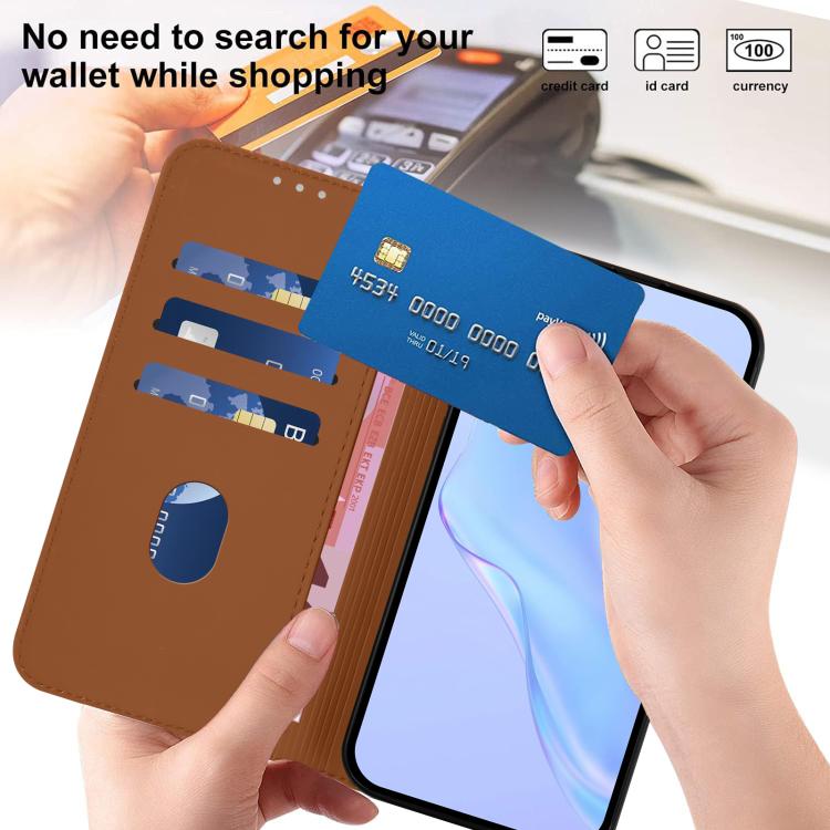 Funda de cuero con textura de piel y cordón para Samsung Galaxy M56 5G (marrón)