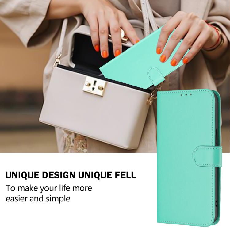 Funda de piel con textura de color liso y cordón para Samsung Galaxy M56 5G (verde)