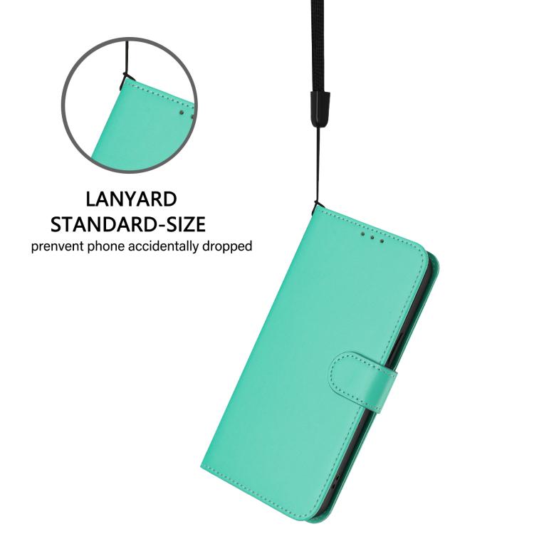Funda de piel con textura de color liso y cordón para Samsung Galaxy M56 5G (verde)