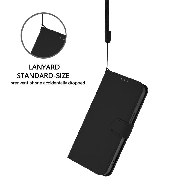Funda de piel con textura de color liso y cordón para Samsung Galaxy M56 5G (negro)
