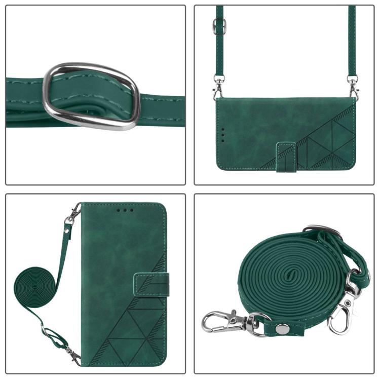 Funda de cuero con relieve 3D para Samsung Galaxy M56 5G (verde oscuro)
