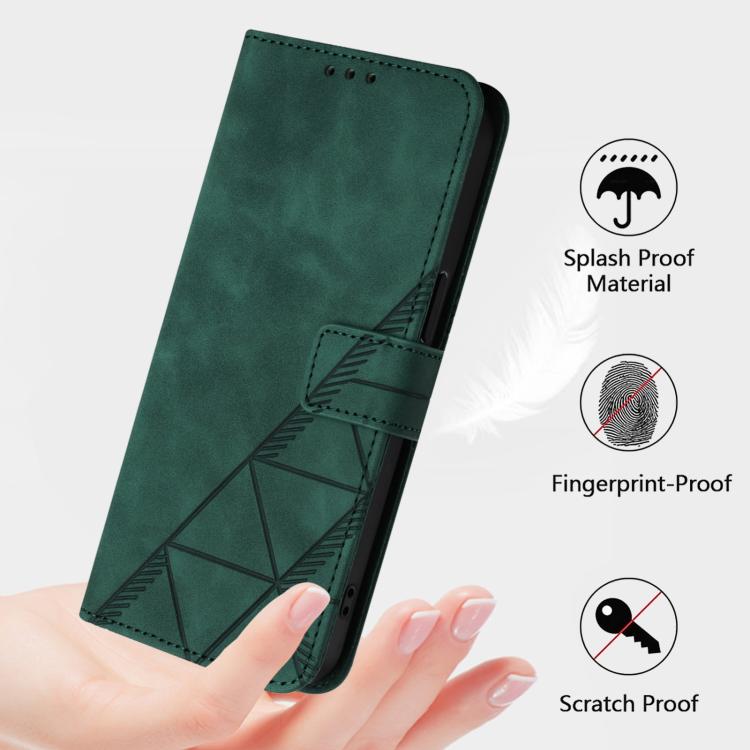 Funda de cuero con relieve 3D para Samsung Galaxy M56 5G (verde oscuro)