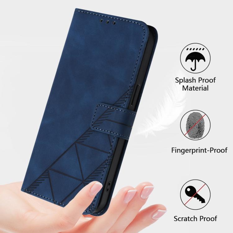 Funda de cuero con tapa y relieve 3D para Samsung Galaxy M56 5G (azul)