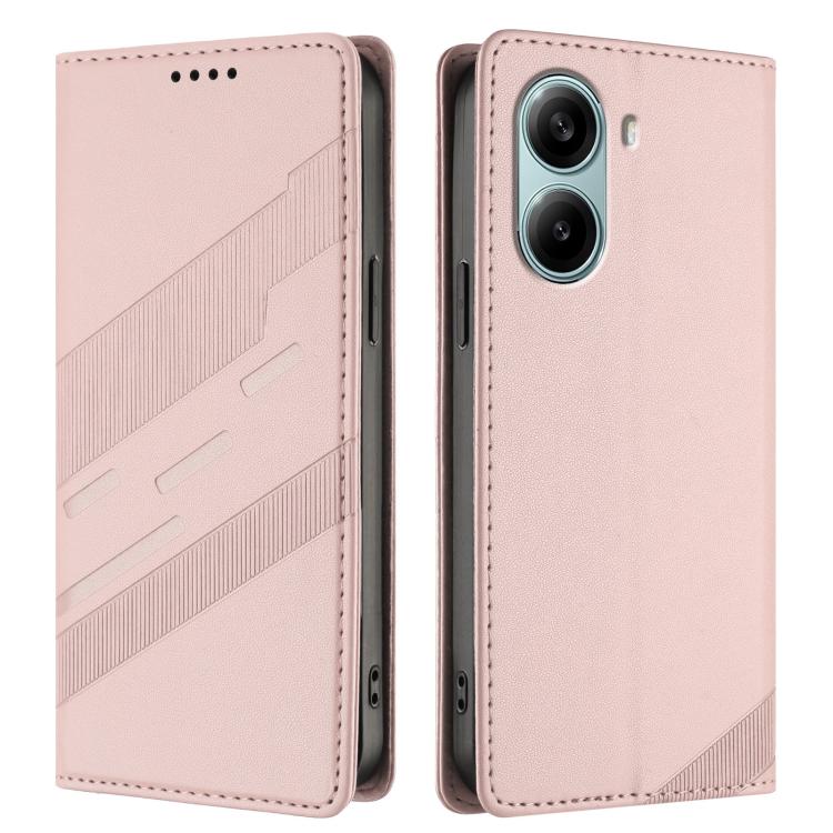Funda de cuero retro con relieve global para Redmi Turbo 4 Pro (rosa)