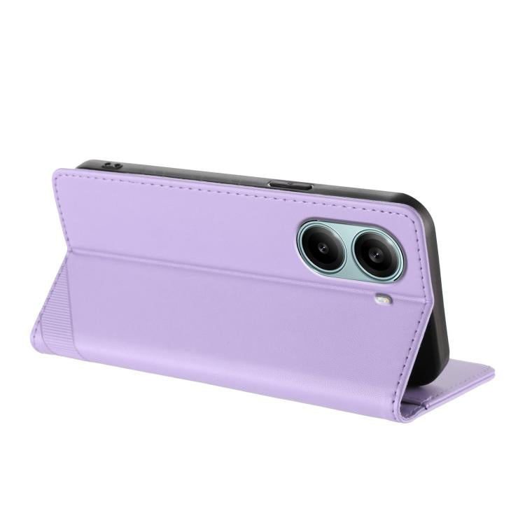 Funda de cuero retro con relieve global para Redmi Turbo 4 Pro (morado claro)