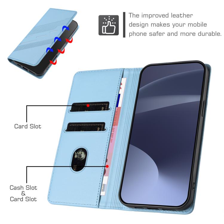 Funda de cuero retro con relieve global para Redmi Turbo 4 Pro (azul claro)