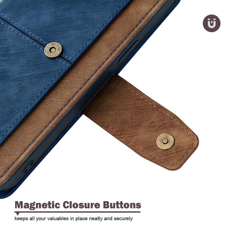 Funda de cuero con costuras de color y bloqueo RFID para Redmi A5 4G (171,7 mm, azul)