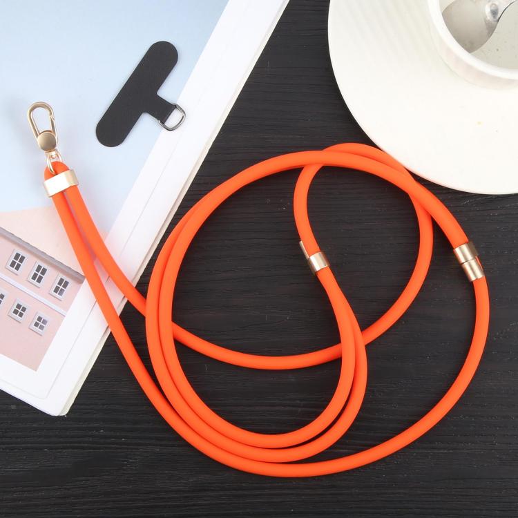 Cordón largo ajustable de silicona líquida antipérdida para teléfono (beige)