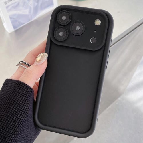 Funda de TPU con marco esmerilado y orificio preciso para iPhone 17 Pro Max (negro)