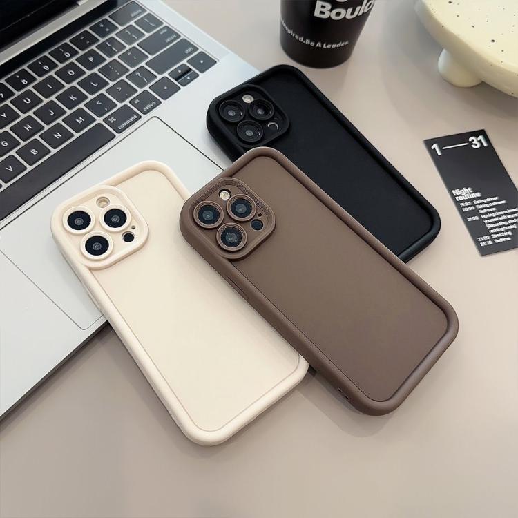 Funda de TPU con marco esmerilado y orificio preciso para iPhone 16e (rojo vino)