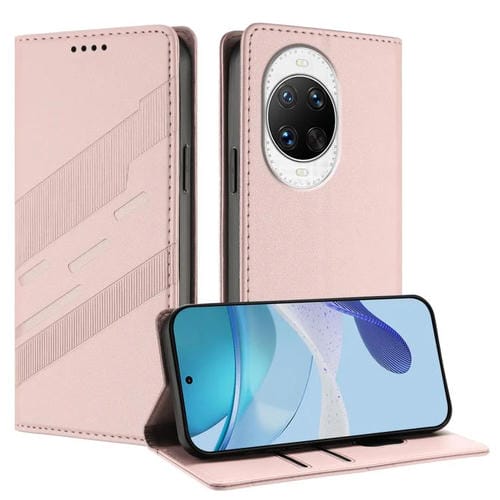 Funda de cuero retro con relieve para Huawei nova 14 Pro (rosa)