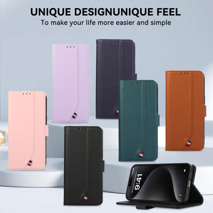 Funda de cuero ABEEL con textura delicada y RFID para Samsung Galaxy A17 5G (verde)