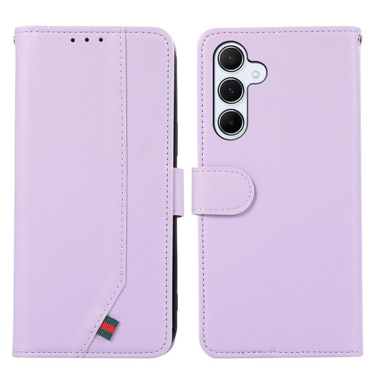 Funda de cuero ABEEL con textura delicada y RFID para Samsung Galaxy S25 FE 5G (morado)