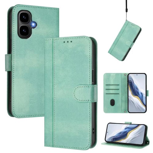 Funda de cuero retro con hebilla para Tecno Pop 10 / Infinix Smart 10 4G (menta)