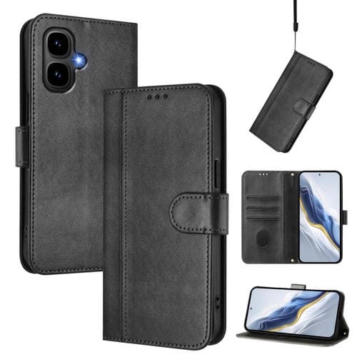 Funda de cuero retro con hebilla para Tecno Pop 10 / Infinix Smart 10 4G (negra)