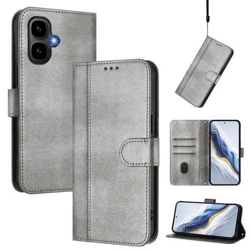 Funda de cuero retro con hebilla para Tecno Pop 10 / Infinix Smart 10 4G (gris)