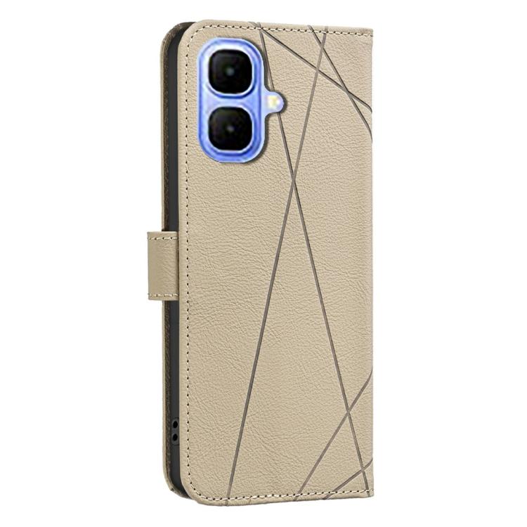 Funda de cuero RFID con patrón geométrico para Infinix Smart 10 4G (beige)