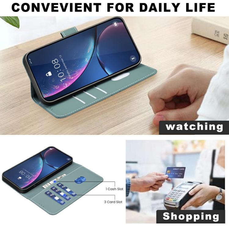 Funda de cuero RFID con patrón geométrico para Infinix Smart 10 4G (verde)