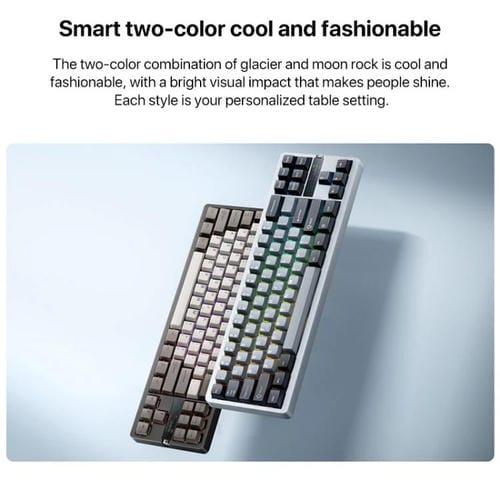 Teclado Mecánico Xiaomi Mk71 Pro con Cable, 2.4 GHz y Bluetooth para Juegos (Glacier)